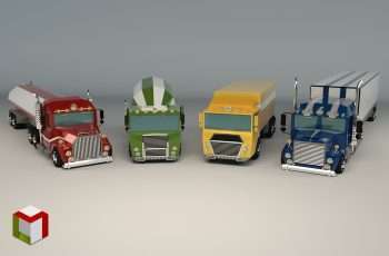 Low Poly Truck Pack 01 – Free Download