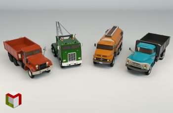 Low Poly Truck Pack 02 – Free Download