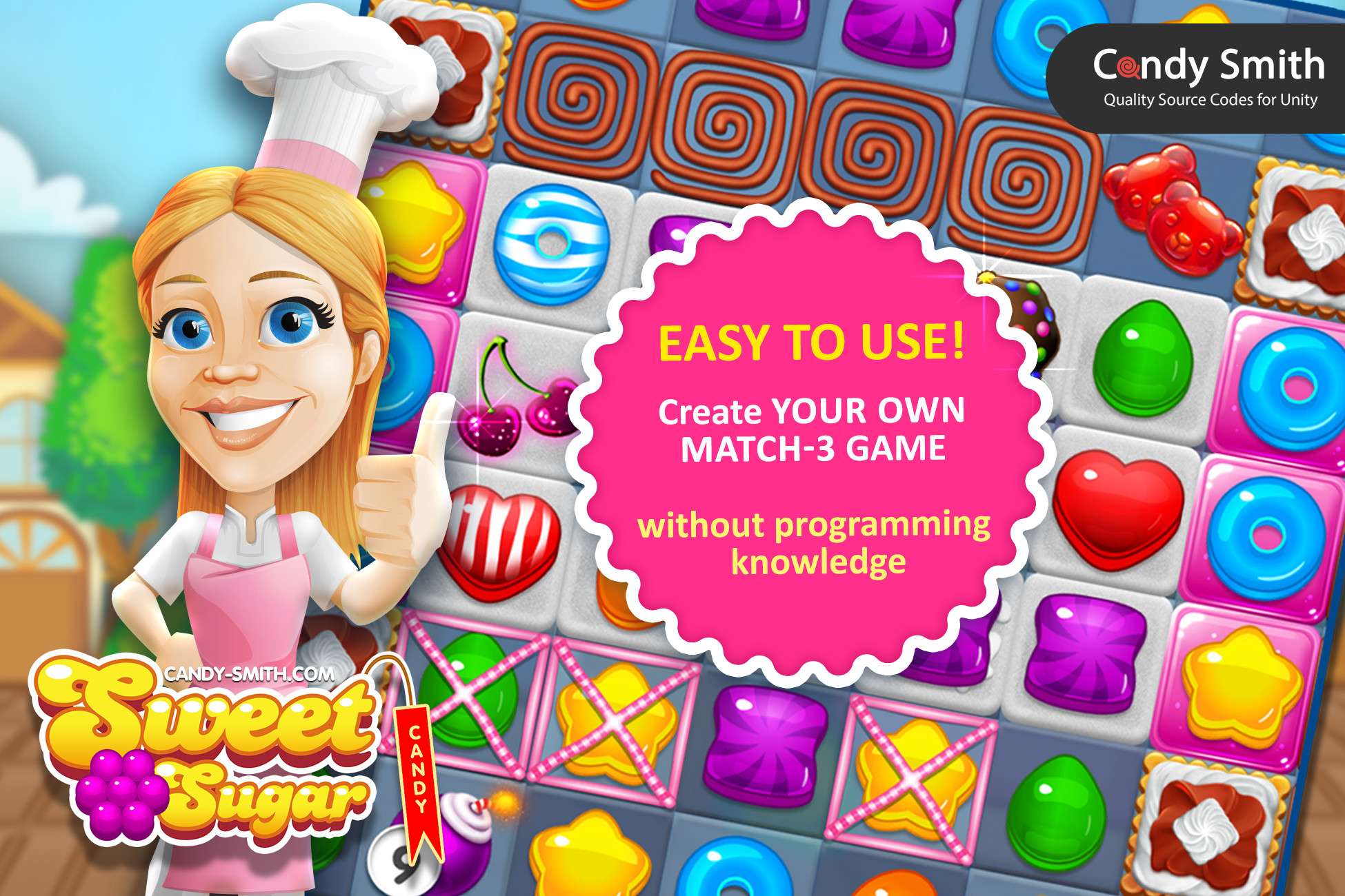 Sweet, glossy and fun, Candy and Chocolate,, bubble shooter, match 3,  arcade, mobile game asset Stock Vector