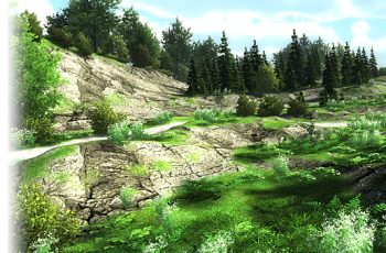 Lowpoly trees and grasses – Free Download