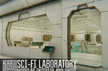 Sci-fi laboratory – modular interior and props – Free Download