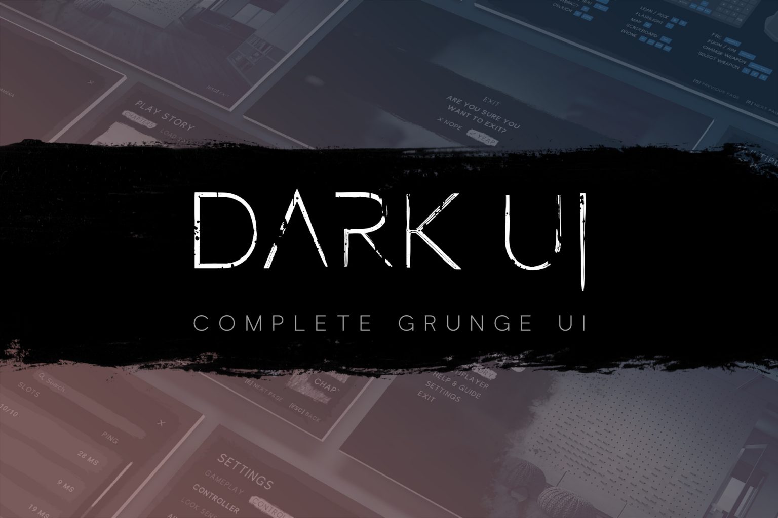 Dark Complete Grunge UI Free Download Unity Asset