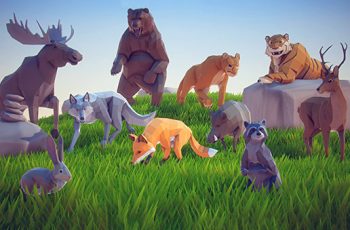 Poly Art Animals Forest Set – Free Download