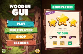 Wooden GUI for Mobile Game – Free Download
