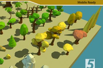 Cartoon Trees, Rocks & Bushes – Low Poly Vegetation Pack – Free Download
