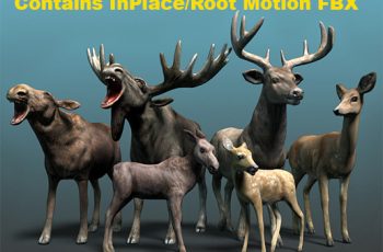 Forest Animal – Deer & Moose Family Pack – Free Download