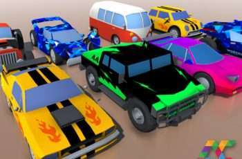 Low poly cartoon cars pack – Free Download