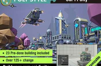 POLY STYLE – Sci-Fi City Customizable Pack – Free Download