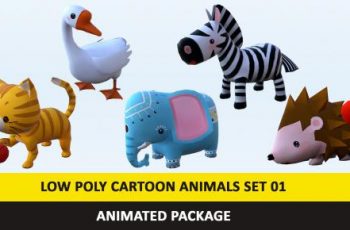 Cartoon Cute Animals Low Poly Pack – Free Download
