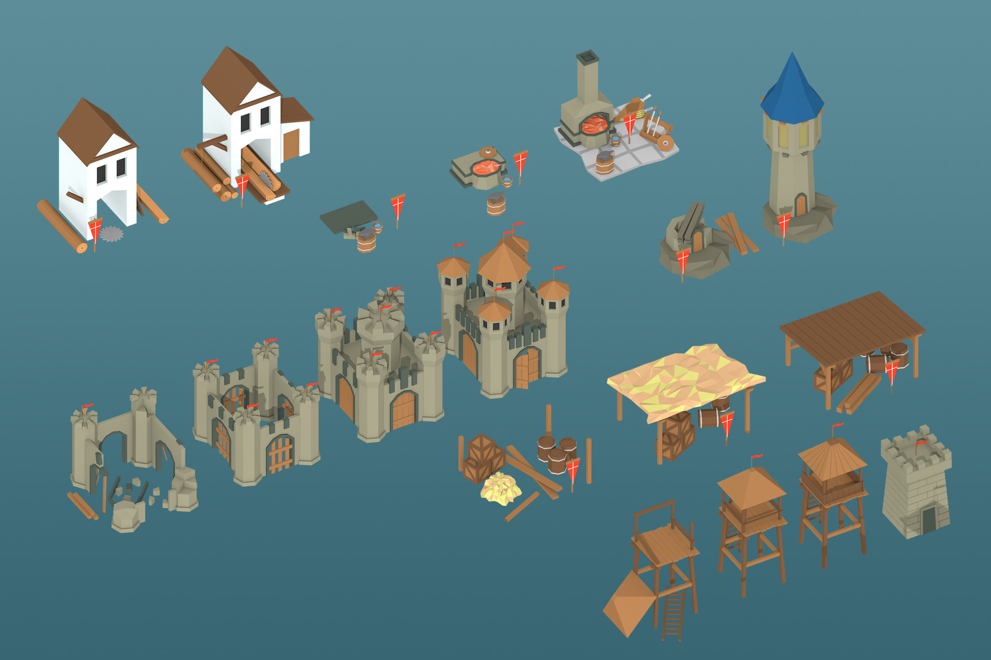 Low Poly Medieval Buildings Free Download Unity Asset Collection. unityasse...
