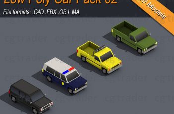 Low Poly Truck Pack 02 Isometric 3D model – Free Download