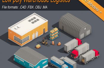 Low Poly Warehouse Logistics Isometric 3D model – Free Download