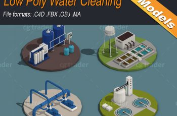 Low Poly Water Cleaning Isometric 3D model – Free Download