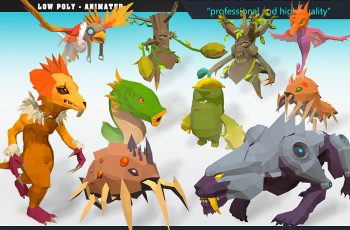 Low Poly Monster Cartoon Collection 03 Animated – Free Download