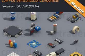 Low Poly Semiconductor Components Isometric Low-poly 3D model – Free Download