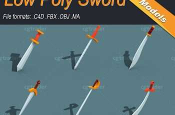 Low Poly Sword Isometric Icon Low-poly 3D model – Free Download