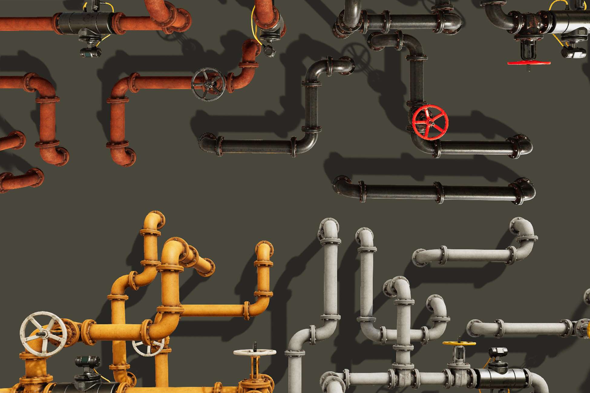 PBR Modular Pipes Set - Free Download Unity Asset Collection.