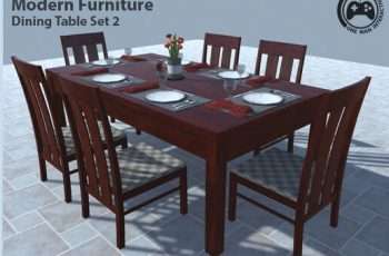 Modern Furniture – Dining Table Set 2 – Free Download