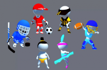Hyper Casual Characters Stickman sphere head skins vol .1 sports – Free Download