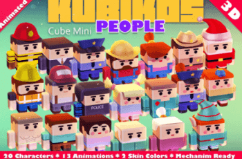 KUBIKOS – People 20 Animated Cube Characters – Free Download