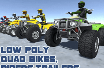 Low Poly Quad Bikes With Riders & Trailers – Free Download