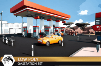 Low Poly Gas Station Set – Free Download