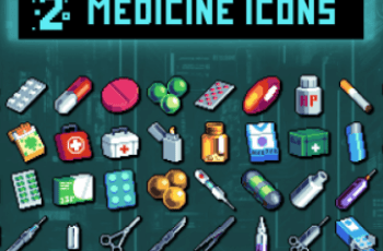 MEDICINE AND THEMATIC THINGS PIXEL ART 32×32 ICON PACK – Free Download