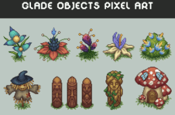 GLADE OBJECTS TOP DOWN PIXEL ART – Free Download