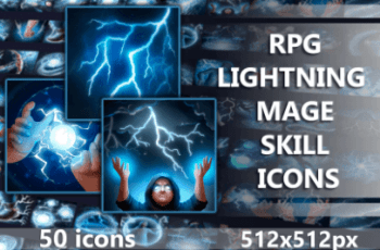 RPG LIGHTNING MAGE SKILL ICONS – Free Download