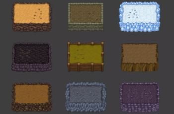 2D Cliff Wall Tileset – Rule Tiles – Free Download