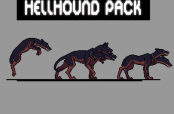 Hellhound Character Sprite Sheets Pixel Art – Free Download