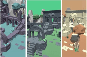 Low Poly Temple Ruins Pack Modular – Free Download