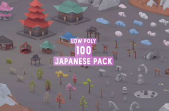 3D Low Poly 100 Japanese Assets – Free Download