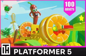 Platformer 5 Fruits – Low Poly 3D Models Pack – Free Download