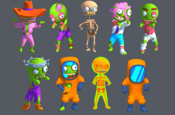 Hyper-Casual Zombie Characters sphere head – Free Download