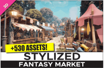 STYLIZED Fantasy Market – Low Poly 3D Art – Free Download