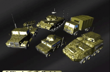 5 Ultra Lowpoly Military Land Vehicles – Free Download