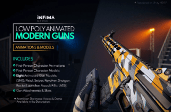 Low Poly Animated – Modern Guns Pack (Built-in) – Free Download