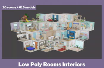 Low Poly Rooms Interior – Free Download