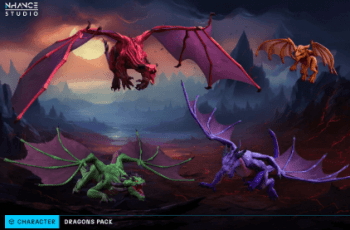 Stylized Fantasy Dragons Pack – Free Download