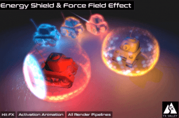 Energy Shield & Force Field Effect v2 with Hit FX and Activation Animation – Free Download
