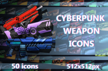 Cyberpunk Gun Game Icons – Free Download