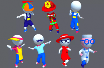 Hyper-Casual Characters Stickman sphere head skins vol. 1 city – Free Download