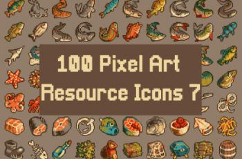 Pixel Art Medieval Fishing 32×32 Icon Pack – Free Download