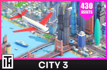 City 3 – Low Poly 3D Models Pack – Free Download