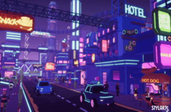 Stylized Lowpoly Cyberpunk City – Free Download