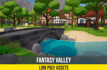 Low Poly Fantasy Valley with Village – Free Download