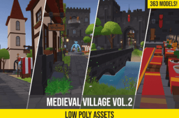 Low Poly Fantasy Medieval Village with Castle – Free Download