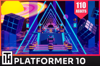 Platformer 10 Neon – Low Poly 3D Models Pack – Free Download