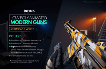 Low Poly Animated – Modern Guns Pack (URP) – Free Download